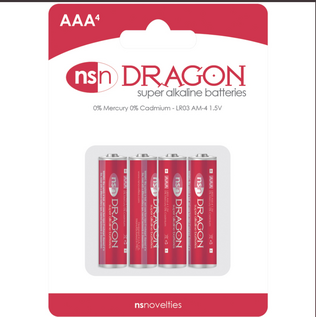 BATTERY AAA DRAGON ALKALINE 4PK