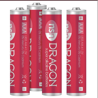 BATTERY AAA DRAGON ALKALINE 4PK