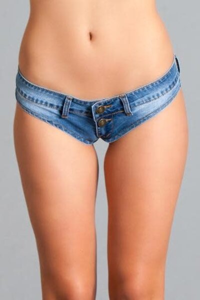 BE WICKED CHEEKY JEANS MINI SHORTS BLUE
