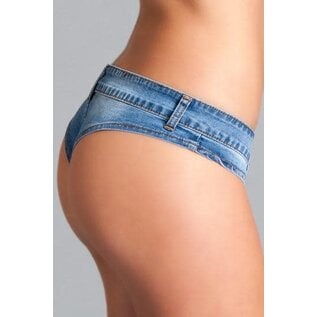 BEWICKED CHEEKY JEANS MINI SHORTS BLUE