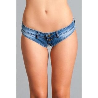 BEWICKED CHEEKY JEANS MINI SHORTS BLUE