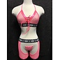 HOT GIRL TOP THONG CHAPS NET SET PINK
