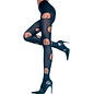 MUSIC LEGS PANTYHOSE SWIRL HOLE LOOK BLACK ONE SIZE