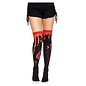 LEG AVENUE THIGH HIGH SPLATTER BLACK & RED ONE SIZE