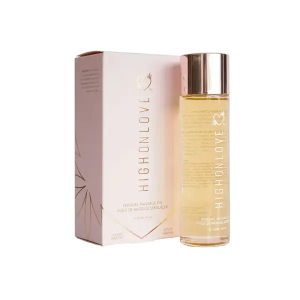 HIGH ON LOVE HEMP SEED MASSAGE OIL LITCHI MARTINI 4 OZ