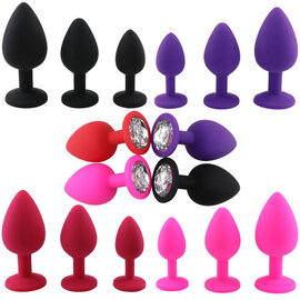"OH" JEWELED SILICONE ANAL PLUG
