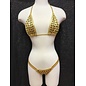 MINOR CREATIONS BRA & THONG FUNDAZZLE BLACK RHINESTONE GOLD ONE SIZE