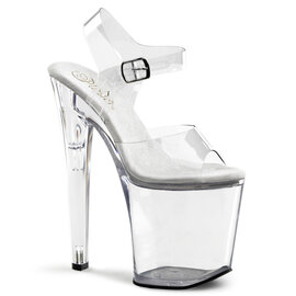 $$$PLEASER ADORE SANDAL CLEAR 8" HEEL