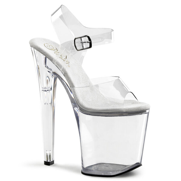 PLEASER ADORE SANDAL CLEAR 7" HEEL