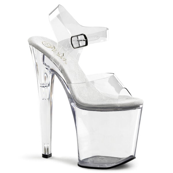 PLEASER PLEASER ADORE SANDAL 7" HEEL CLEAR