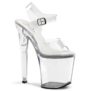 PLEASER ADORE SANDAL CLEAR 7" HEEL