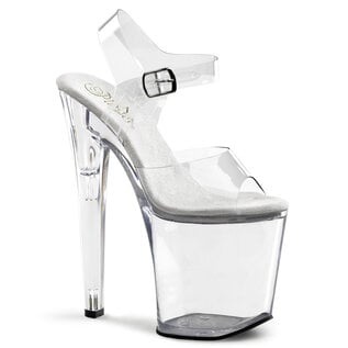 $$$PLEASER ADORE SANDAL CLEAR 8" HEEL