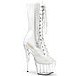 PLEASER ADORE LACE UP MID CALF BOOT WITH SIDE ZIP CLEAR