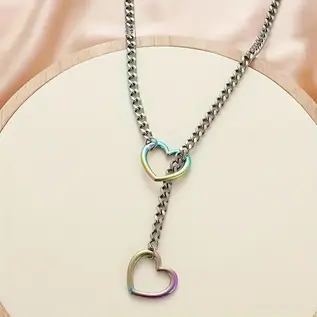 "OH" NECKLACE SLIDING HEART