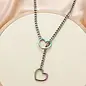 "OH" NECKLACE SLIDING HEART