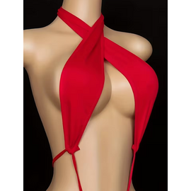 "OH" BODYSUIT V NECK RED O/S