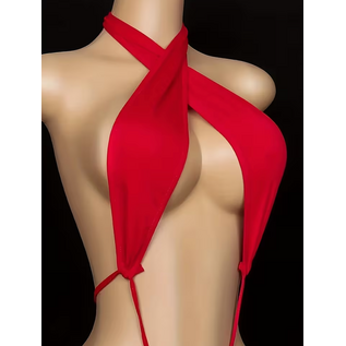 "OH" BODYSUIT V NECK RED O/S