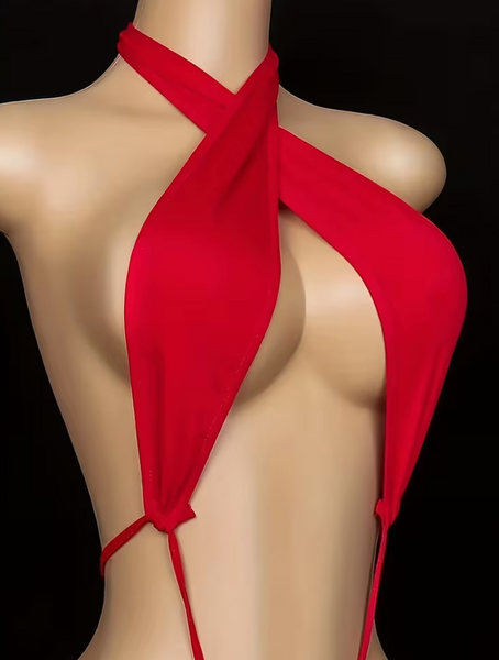 "O" HEAVENS TEDDY V NECK RED ONE SIZE