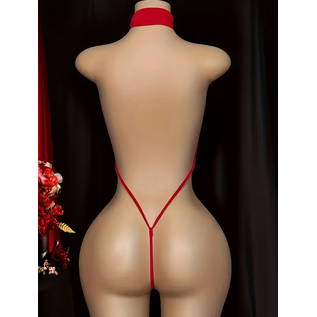 "OH" BODYSUIT V NECK RED O/S