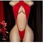 "OH" BODYSUIT V NECK RED O/S