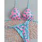 "OH" BIKINI LOVE HEARTS REVERSEABLE TEAL/PINK MEDIUM
