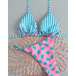 "OH" BIKINI LOVE HEARTS REVERSEABLE TEAL/PINK MEDIUM