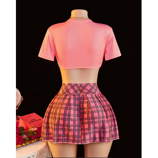 "O" HEAVENS SCHOOL GIRL COSTUME SET PINK