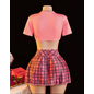 "O" HEAVENS SCHOOL GIRL COSTUME SET PINK