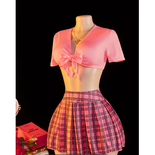 "O" HEAVENS SCHOOL GIRL COSTUME SET PINK