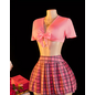 "O" HEAVENS SCHOOL GIRL COSTUME SET PINK