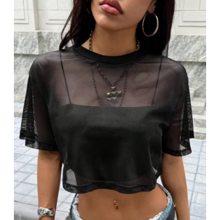 "OH MESH CROP TOP