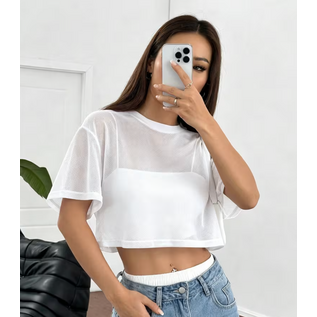 "OH MESH CROP TOP