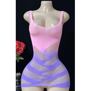 "OH" DRESS STRETCH FIT OMBRE PINK/PURPLE ONE SIZE