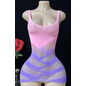 "OH" DRESS STRETCH FIT OMBRE PINK/PURPLE ONE SIZE