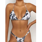 "OH" BIKINI TROPICAL VINTAGE WHITE /BLUE LARGE
