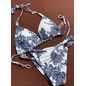 "OH" BIKINI TROPICAL VINTAGE WHITE /BLUE LARGE