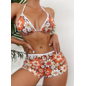 "OH" BIKINI FLORAL BOYSHORT SET ORNAGE LG