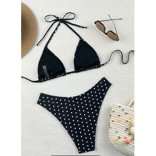 "OH" BIKINI POLKA DOT BLACK/WHITE