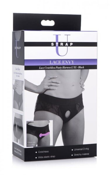 STRAP U HARNESS ENVY CROTCHLESS BLACK