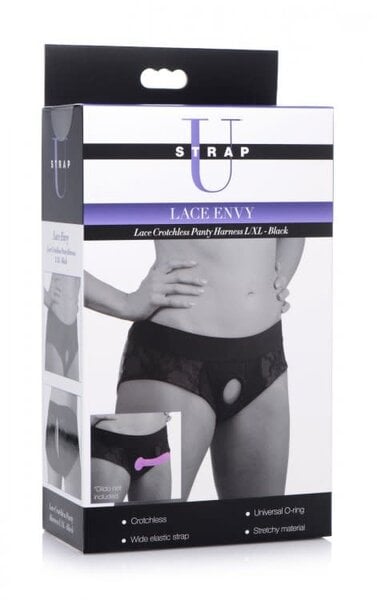 XR BRAND STRAP U HARNESS ENVY CROTCHLESS BLACK