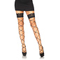 LEG AVENUE THIGH HIGH NET LACE TOP CRYSTALIZED ONE SIZE BLACK