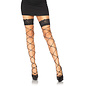 LEG AVENUE THIGH HIGH NET LACE TOP CRYSTALIZED ONE SIZE BLACK