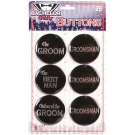 BACHELOR PARTY PINS SET BLACK