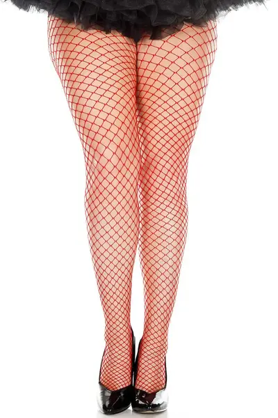 MUSIC LEGS PANTYHOSE MINI NET RED PLUS SIZE