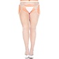 MUSIC LEGS PANTYHOSE CROTCHLESS NET WHITE PLUS SIZE