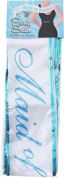 LITTLE GENIE MAID OF HONOR SASH PINK OR WHITE