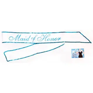 LITTLE GENIE MAID OF HONOR SASH PINK OR WHITE