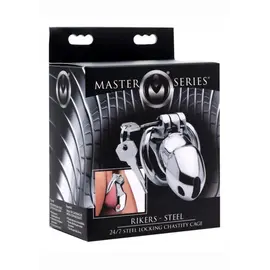 MASTER SERIES RIKERS STAINLESS STEEL CHASTITY CAGE WITH LOCK