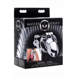 MASTER SERIES RIKERS STAINLESS STEEL CHASTITY CAGE WITH LOCK
