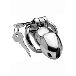 MASTER SERIES RIKERS STAINLESS STEEL CHASTITY CAGE WITH LOCK